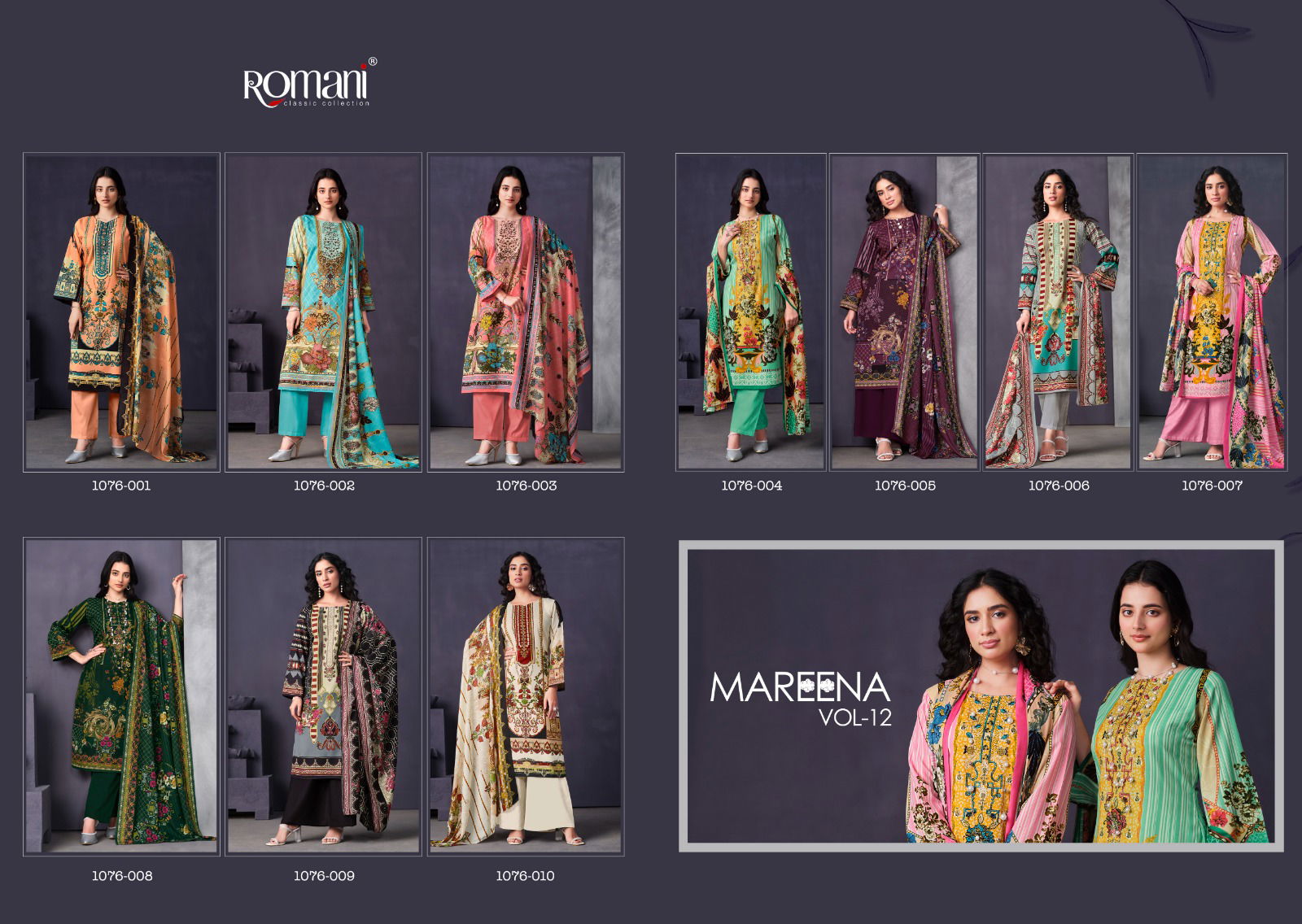 Mareena Vol 12 By Romani Cotton Dress Material Catalog